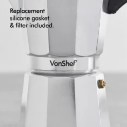VonShef 6 Cup/300ml Italian Espresso Coffee Maker Moka Stove Top Macchinetta Includes A Replacement Gasket And Filter -Kitchen Appliances Store 54924887 5