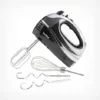 VonShef Professional 300W Hand Mixer, Black, Includes Chrome Beaters, Dough Hooks, Balloon Whisk + 5 Speed With Turbo Button