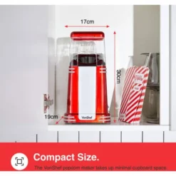 VonShef Retro Popcorn Maker – Vintage Style, Red 1200W Electric Popcorn Machine With Hot Air Circulation - For Fat-Free And Healthy Snacking - Perfect For Home Cinema (6 Popcorn Boxes Included) 7 VonShef Retro Popcorn Maker – Vintage Style, Red 1200W Electric Popcorn Machine With Hot Air Circulation - For Fat-Free And Healthy Snacking - Perfect For Home Cinema (6 Popcorn Boxes Included) -Kitchen Appliances Store 54925307 3