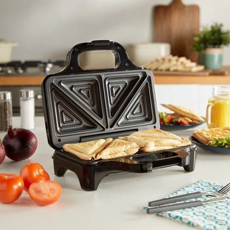 VonShef 2 Slice Sandwich Toaster & Toastie Maker Electric - Portable Compact Panini Press & Grill 700W - Easy Clean Non-Stick Deep Fill Plates For Toasties, Indicator Light & Auto Temperature Control 2 VonShef 2 Slice Sandwich Toaster & Toastie Maker Electric - Portable Compact Panini Press & Grill 700W - Easy Clean Non-Stick Deep Fill Plates For Toasties, Indicator Light & Auto Temperature Control - Image 2