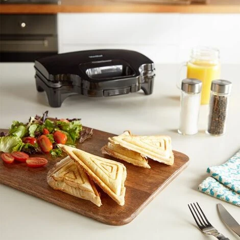 VonShef 2 Slice Sandwich Toaster & Toastie Maker Electric - Portable Compact Panini Press & Grill 700W - Easy Clean Non-Stick Deep Fill Plates For Toasties, Indicator Light & Auto Temperature Control 3 VonShef 2 Slice Sandwich Toaster & Toastie Maker Electric - Portable Compact Panini Press & Grill 700W - Easy Clean Non-Stick Deep Fill Plates For Toasties, Indicator Light & Auto Temperature Control - Image 3