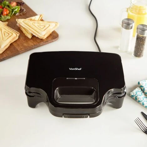 VonShef 2 Slice Sandwich Toaster & Toastie Maker Electric - Portable Compact Panini Press & Grill 700W - Easy Clean Non-Stick Deep Fill Plates For Toasties, Indicator Light & Auto Temperature Control 5 VonShef 2 Slice Sandwich Toaster & Toastie Maker Electric - Portable Compact Panini Press & Grill 700W - Easy Clean Non-Stick Deep Fill Plates For Toasties, Indicator Light & Auto Temperature Control - Image 5