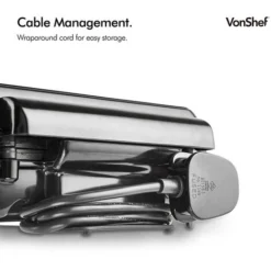 VonShef Waffle Maker, Large Quad Belgian Sweet & Savoury Cooker Easy Clean Non-Stick Coated Plates, Cool Touch Handles & Automatic Temperature Control, Compact, Portable Stainless Steel Design – 1100W -Kitchen Appliances Store 54925317 5