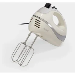 VonShef Professional 300W Hand Mixer, Cream, Includes Chrome Beaters, Dough Hooks, Balloon Whisk + 5 Speed With Turbo Button -Kitchen Appliances Store 55004437 3