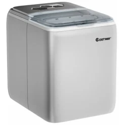 2.6L Portable Ice Machine W/ Ice Yield 20kg Per Day 8.5 Mins Per Cycle Self-Cleaning Home Bar Office Silver
