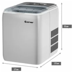 2.6L Portable Ice Machine W/ Ice Yield 20kg Per Day 8.5 Mins Per Cycle Self-Cleaning Home Bar Office Silver -Kitchen Appliances Store 55067256 3