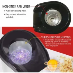 HIASDFLS Machine À Pop-Corn, Machine À Pop-Corn, Machine À Pop-Corn À Air Chaud, Huile Et Machine De Santé Sans Graisse (Blanc) -Kitchen Appliances Store 55526106 3