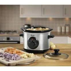 Swan 1.5 Litre Stainless Steel Slow Cooker -Kitchen Appliances Store 55564433 3