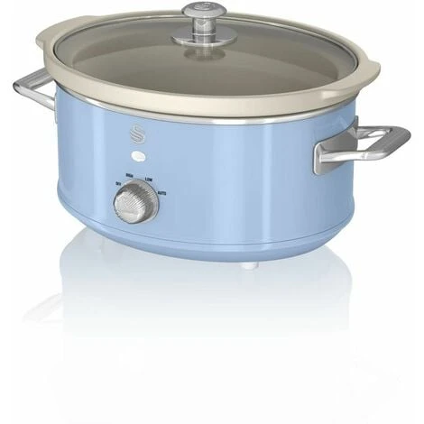 Swan 3.5L Slow Cooker Retro Blue 1 Swan 3.5L Slow Cooker Retro Blue