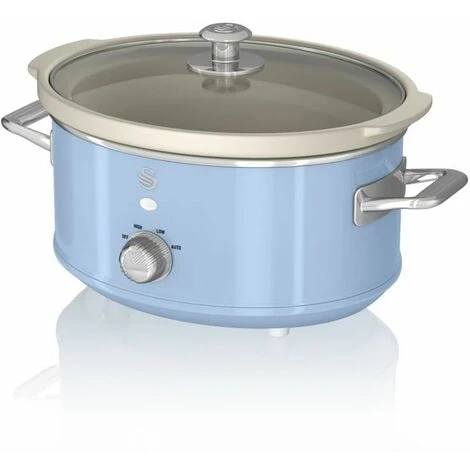 Swan 3.5L Slow Cooker Retro Blue 2 Swan 3.5L Slow Cooker Retro Blue - Image 2