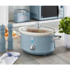 Swan 3.5L Slow Cooker Retro Blue 9 Swan 3.5L Slow Cooker Retro Blue -Kitchen Appliances Store 55564447 5