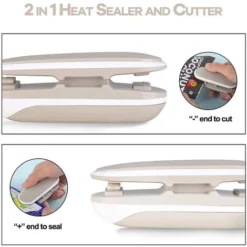MUFF Mini Bag Sealer, Portable Chip Bag Sealer, Chip Bag Seal Tool, Portable Heat Vacuum Sealer(Grey) -Kitchen Appliances Store 55623432 3