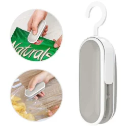 MUFF Mini Bag Sealer, Portable Chip Bag Sealer, Chip Bag Seal Tool, Portable Heat Vacuum Sealer(Grey) -Kitchen Appliances Store 55623432 4