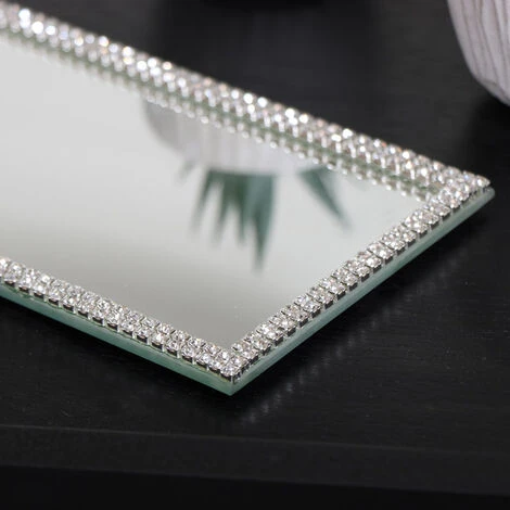 Rectangle Jewelled Mirrored Display Plate Tray 2 Rectangle Jewelled Mirrored Display Plate Tray - Image 2