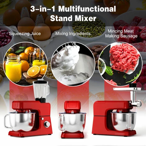 3 In 1 Electric Food Stand Mixer 6 Adjustable Speed Kitchen Beater Meat Grinder 3 3 In 1 Electric Food Stand Mixer 6 Adjustable Speed Kitchen Beater Meat Grinder - Image 3