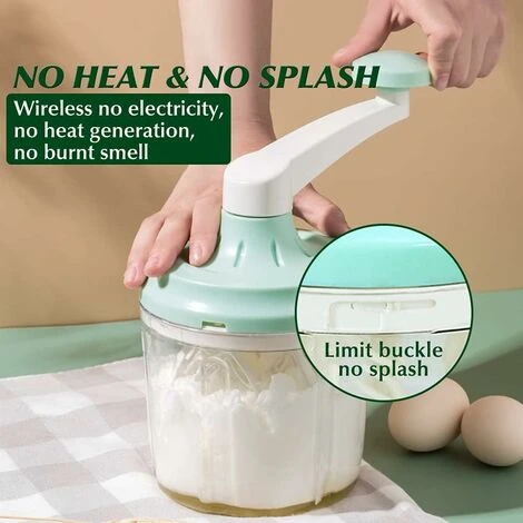 Manual Egg Beater, Multifunctional Manual Egg Beater, Manual Egg Beater Home Egg Beater 1200ML 3 Manual Egg Beater, Multifunctional Manual Egg Beater, Manual Egg Beater Home Egg Beater 1200ML - Image 3