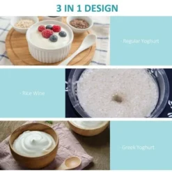 3-IN-1 Yoghurt Maker With Strainer Yogurt Machine For Greek Yoghurt Rice Wine -Kitchen Appliances Store 57775345 4