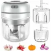 2PCS Mini Electric Mincer Cordless Meat Grinder Food Chopper With Sharp Blades,Electric Garlic Press
