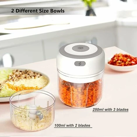 2PCS Mini Electric Mincer Cordless Meat Grinder Food Chopper With Sharp Blades,Electric Garlic Press 3 2PCS Mini Electric Mincer Cordless Meat Grinder Food Chopper With Sharp Blades,Electric Garlic Press - Image 3