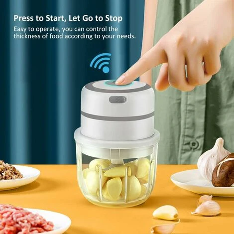 Mini Electric Chopper, Food Chopper Vegetable Chopper Processor With 300ML Glass Bowl, Electric Meat 2 Mini Electric Chopper, Food Chopper Vegetable Chopper Processor With 300ML Glass Bowl, Electric Meat - Image 2