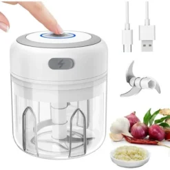 Manual Food Chopper Hand-powered Chopper Hand Pull Mincer Blender Mixer Household Food Processor For Onions Garlic Pepper Meat Fruit Vegetable 250ML