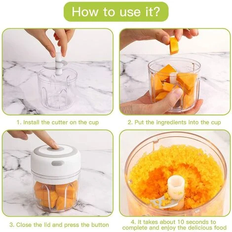 Manual Food Chopper Hand-powered Chopper Hand Pull Mincer Blender Mixer Household Food Processor For Onions Garlic Pepper Meat Fruit Vegetable 250ML 3 Manual Food Chopper Hand-powered Chopper Hand Pull Mincer Blender Mixer Household Food Processor For Onions Garlic Pepper Meat Fruit Vegetable 250ML - Image 3