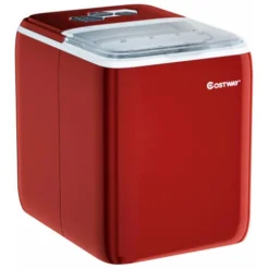 2.6L Portable Ice Machine W/ Ice Yield 20kg Per Day 8.5 Mins Per Cycle Self-Cleaning Home Bar Office Red