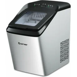 Countertop Ice Maker W/ Self-cleaning Function Ice Cubes Ready In 7 Mins Home Office Bar Silver