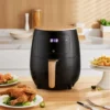 Livingandhome 4.5L Electric Air Fryer With Non-Stick Basket LCD Digital Screen, Black