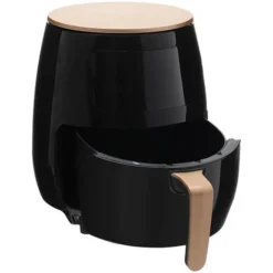 Livingandhome 4.5L Electric Air Fryer With Non-Stick Basket LCD Digital Screen, Black -Kitchen Appliances Store 59013973 4