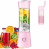 Portable Juice Blender, Milkshake, Fruit And Vegetable Juicer,Mixer,480ml, BPA Free,Mini USB Smoothie Blender,100W,Christmas Gift For Family（pink）