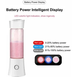 Portable Juice Blender, Milkshake, Fruit And Vegetable Juicer,Mixer,480ml, BPA Free,Mini USB Smoothie Blender,100W,Christmas Gift For Family（pink） -Kitchen Appliances Store 59691743 4