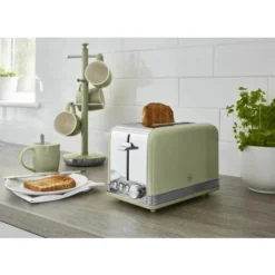 Swan 2 Slice Retro Green Toaster -Kitchen Appliances Store 59824513 4