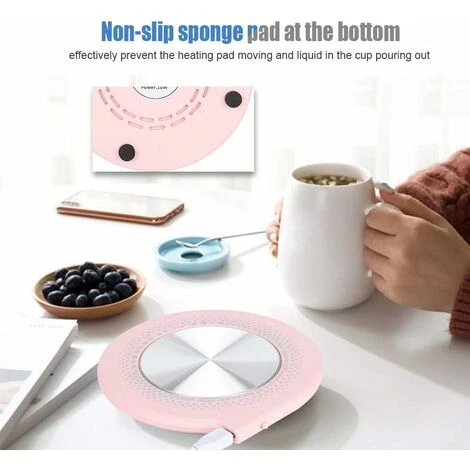 USB Heating Insulation Pad, 10W Coffee Milk Tea Cup Heating Mat, Pink 4 USB Heating Insulation Pad, 10W Coffee Milk Tea Cup Heating Mat, Pink - Image 4