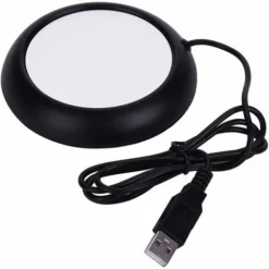 USB Wood Grain Mug Warmer Heat Drink Cup Mat Office Tea Coffee Warmer Pad Black