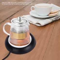 USB Wood Grain Mug Warmer Heat Drink Cup Mat Office Tea Coffee Warmer Pad Black -Kitchen Appliances Store 59939595 3