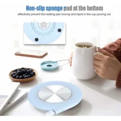 USB Cup Heater Mat, Coffee Mug Warmer For Office/Home/Office USB Heating Insulation Coaster Pad Cup Warmer(Blue) 7 USB Cup Heater Mat, Coffee Mug Warmer For Office/Home/Office USB Heating Insulation Coaster Pad Cup Warmer(Blue) -Kitchen Appliances Store 59940927 3