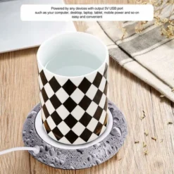 USB Wood Grain Cup Warmer Heat Drink Cup Mat Office Tea Coffee Warmer Pad Water Bead Pattern -Kitchen Appliances Store 59941031 4