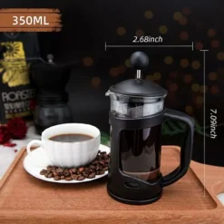 French Press Coffee Maker 2 Cups, Cafetiere Coffee Press, Perfect For Coffee Lover Gifts Morning Coffee, Maximum Flavor Coffee Brewer With Stainless Steel Filter, 12 Oz/350 ML -Kitchen Appliances Store 60699474 3