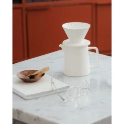 500ML Pour Coffee Maker Set, Premium Ceramic V60 Dripper And Decanter, 1-2 Cup Home Filter Coffee Maker (White) -Kitchen Appliances Store 60700050 4