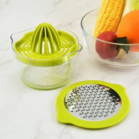 Manual Juicer Citrus Lemon Orange Hand Squeezer With Built-in Measuring Cup And Grater, 12OZ, Green 3 Manual Juicer Citrus Lemon Orange Hand Squeezer With Built-in Measuring Cup And Grater, 12OZ, Green - Image 3