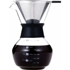 Pour Over Coffee Maker 20 Oz,Pour Over Coffee Dripper Glass Carafe,Pour Over Coffee Maker With Handle,Pour Over Coffee Maker With Borosilicate Glass Carafe