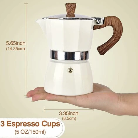 Stovetop Espresso Maker, 3 Espresso Cups Moka Pot - 5 Oz (150ML) Manual Cuban Coffee Filter Maker Premium Aluminum Mocha Italian Espresso Greek Coffee Maker Brewer Filter 3 Stovetop Espresso Maker, 3 Espresso Cups Moka Pot - 5 Oz (150ML) Manual Cuban Coffee Filter Maker Premium Aluminum Mocha Italian Espresso Greek Coffee Maker Brewer Filter - Image 3