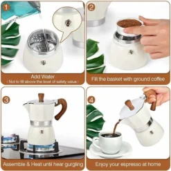 Stovetop Espresso Maker, 3 Espresso Cups Moka Pot - 5 Oz (150ML) Manual Cuban Coffee Filter Maker Premium Aluminum Mocha Italian Espresso Greek Coffee Maker Brewer Filter 8 Stovetop Espresso Maker, 3 Espresso Cups Moka Pot - 5 Oz (150ML) Manual Cuban Coffee Filter Maker Premium Aluminum Mocha Italian Espresso Greek Coffee Maker Brewer Filter -Kitchen Appliances Store 60700474 4