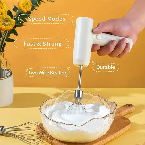 Electric Egg Beater With Two Wire Beaters Food Beater 3 Speed Whisk Vertical Cordless Hand Mixer With Egg Separator For Cake Egg Custard Cooking 4 Electric Egg Beater With Two Wire Beaters Food Beater 3 Speed Whisk Vertical Cordless Hand Mixer With Egg Separator For Cake Egg Custard Cooking - Image 4