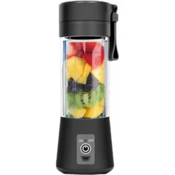 Personal Blender, Portable Blenders Tumbler Electric Fruit Blender Juice Blender USB Rechargeable, 6 3D Blades For Superb Blending, 380ml Black -Kitchen Appliances Store 60962876 4