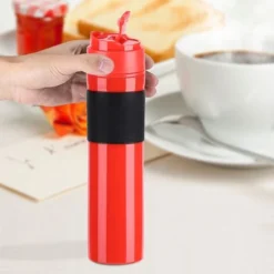 350ml Portable Tea And Coffee Maker Bottle Coffee Press Bottle Travel French Press Coffee Maker For Commuter Camping Outdoors And Office(Red) -Kitchen Appliances Store 61042973 3