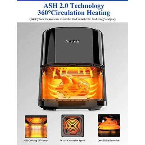 Proscenic T22 Air Fryer With 13 Presets & Shake Reminder, Oil Free Air Fryer 5L, Low-Noise, Compatible With APP & Alexa, 100+ Online Recipes, LED Touch Screen, Non-Stick Basket, 1700W 3 Proscenic T22 Air Fryer With 13 Presets & Shake Reminder, Oil Free Air Fryer 5L, Low-Noise, Compatible With APP & Alexa, 100+ Online Recipes, LED Touch Screen, Non-Stick Basket, 1700W - Image 3