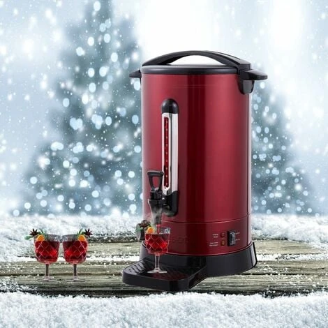 AREBOS Mulled Wine Cooker 1650 W Hot Drink Dispenser 20 L With Drip Tray, Outlet Tap, Thermostat And Overheating Protection Temperature Setting From 30 - 110 °C Red 2 AREBOS Mulled Wine Cooker 1650 W Hot Drink Dispenser 20 L With Drip Tray, Outlet Tap, Thermostat And Overheating Protection Temperature Setting From 30 - 110 °C Red - Image 2