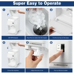 350W Electric Ice Crusher Countertop Ice Shaved Machine Adjustable Ice Texture -Kitchen Appliances Store 64517248 3